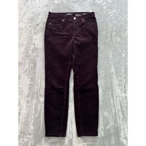 Buffalo Women 4/27 Purple Corduroy Mid Rise Slim & Sculpt Skinny Stretch Walking